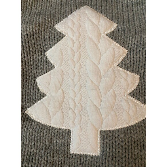 Dog Sweater Grey Knit White Christmas Tree Appliqué Barkley & Finn NWOT Size M - Picture 2 of 12